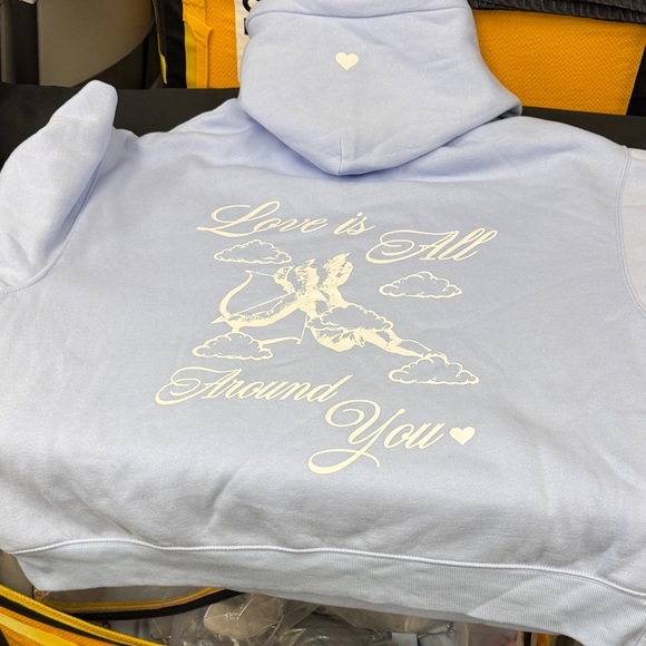 Wild Fable Light Blue Hoodie Sweater size xxl bauble blue Love Is All Around You - Picture 8 of 9